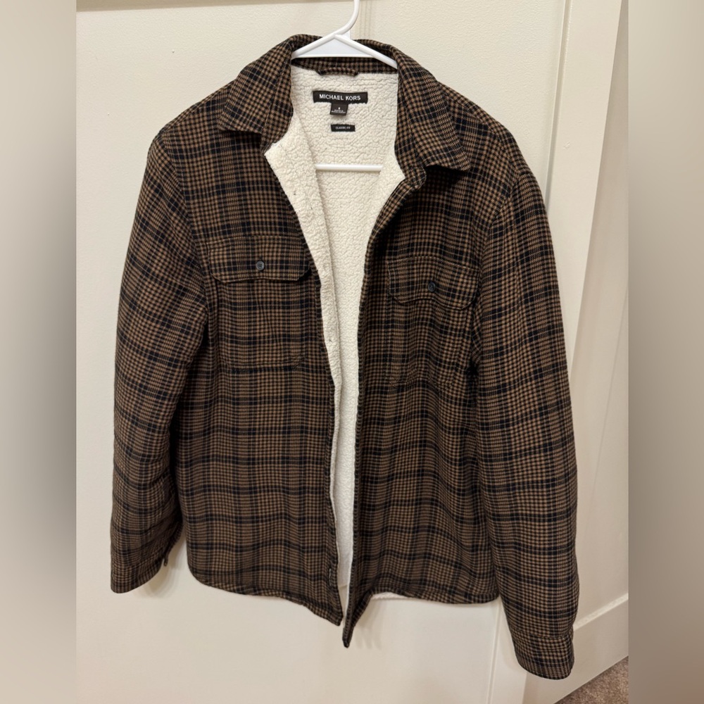 Michael Kors Sherpa Lined Plaid Jacket